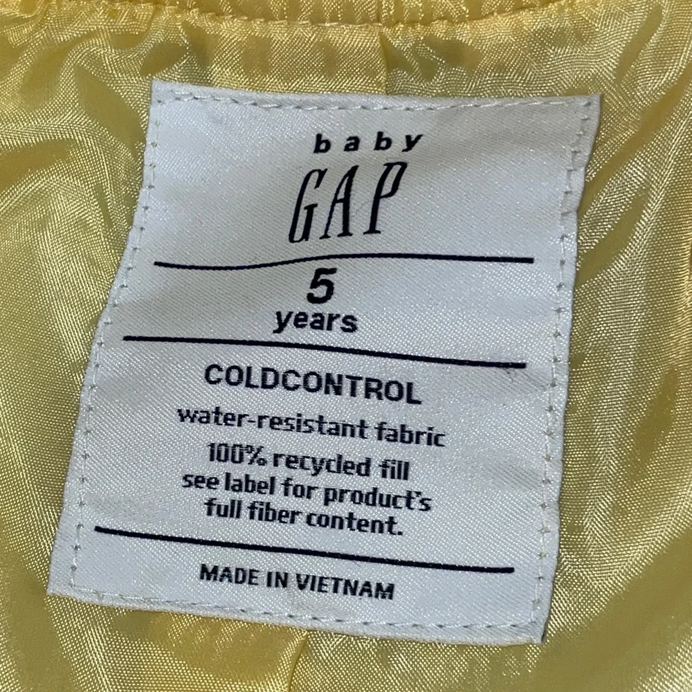 GAP Light Yellow Kids Puffer Jacket 5